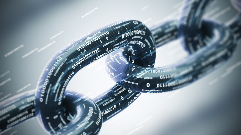Digitale Kette mit binären Zahlen