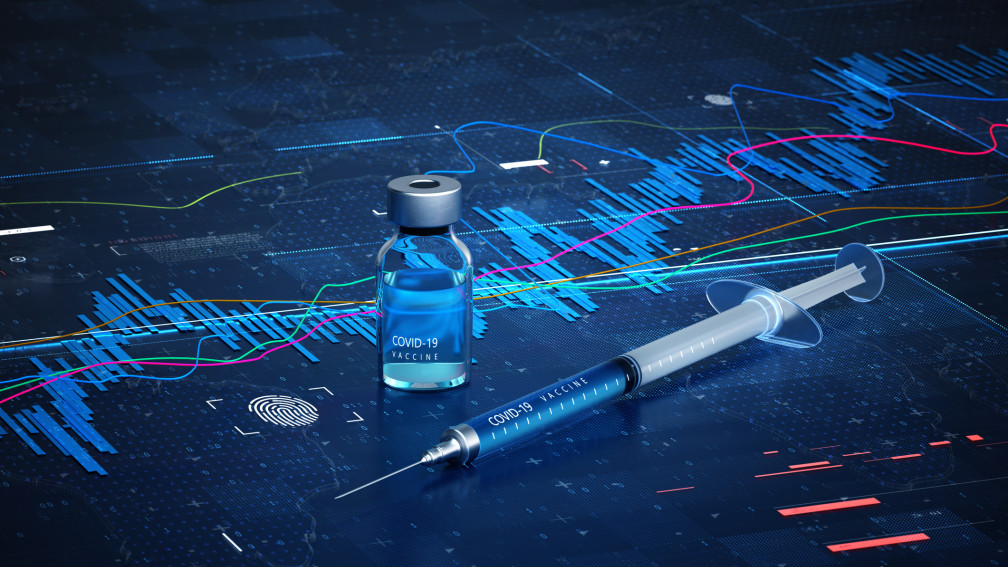 Graph mit Covid-Spritze