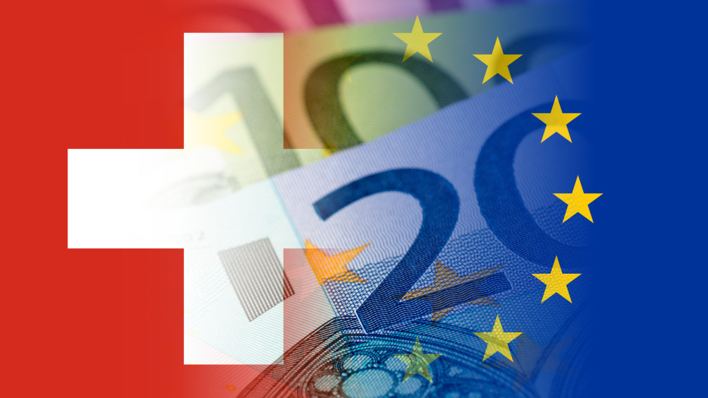 Drapeau suisse et européen