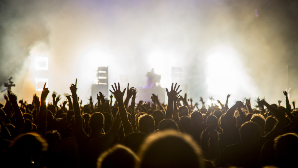 Jubelnde Menschen bei einem Konzert