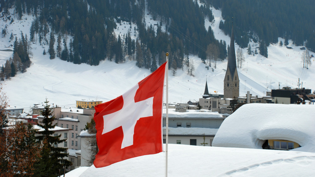 Davos WEF Fahne Schweiz