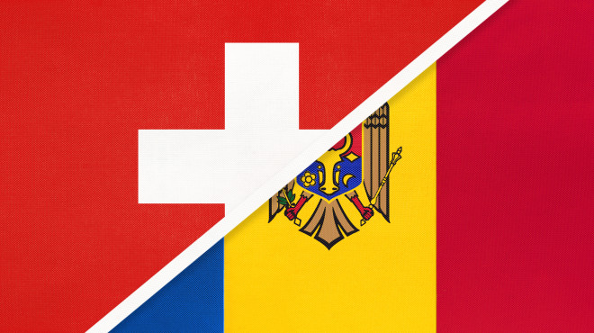 Schweiz-Moldova Flagge