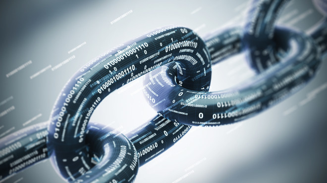 Digitale Kette mit binären Zahlen