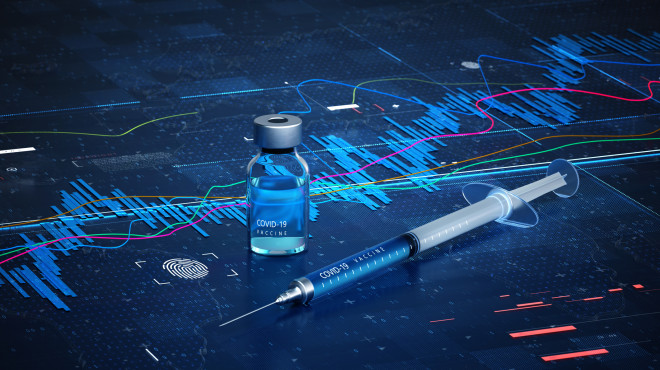 Graph mit Covid-Spritze