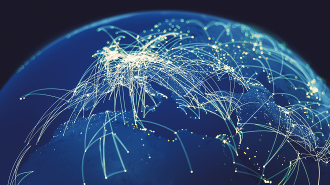 Digitaler Globus mit Vernetzungen