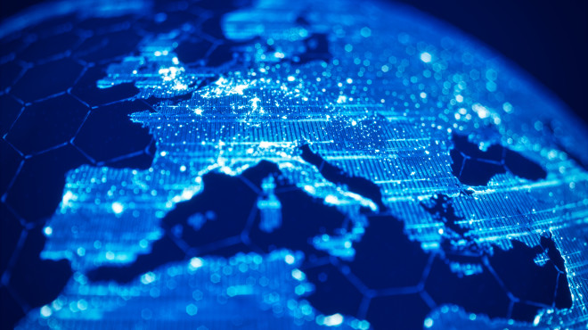 Europakarte im digitalen Raster
