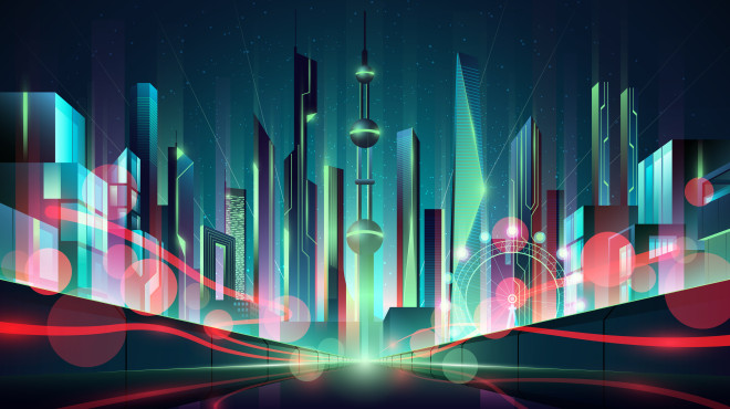 Grossstadt futuristisch