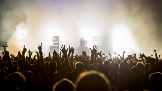 Jubelnde Menschen bei einem Konzert