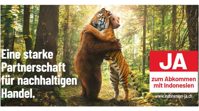 Kampagnensujet Ja zum Abkommen mit Indonesien