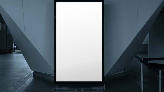 Weisser Werbebanner