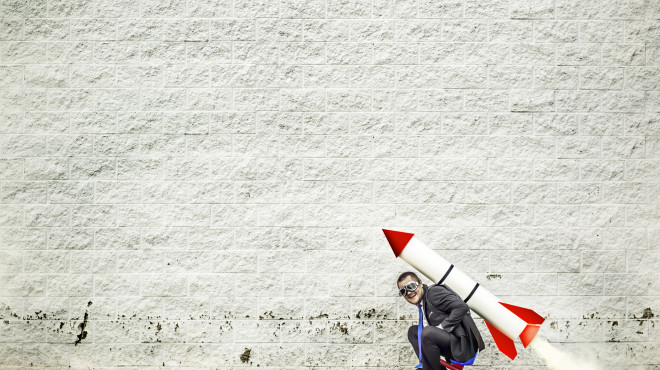 junge mit rakete