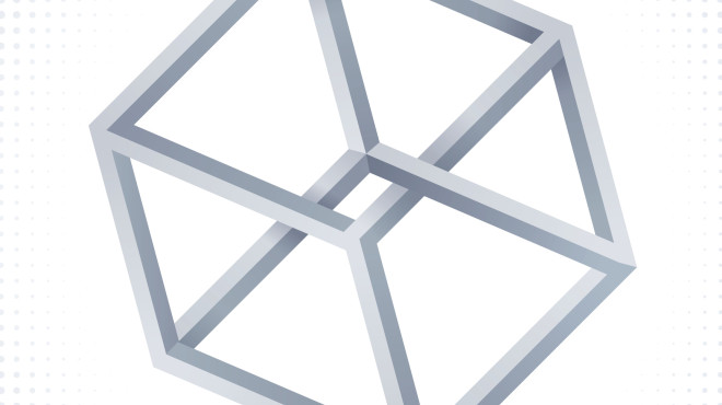 Geometrischer Würfel, optische Täuschung