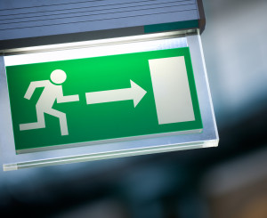 Schild für Fluchtausgang