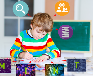 Garçon en train d'apprendre