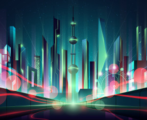 Grossstadt futuristisch