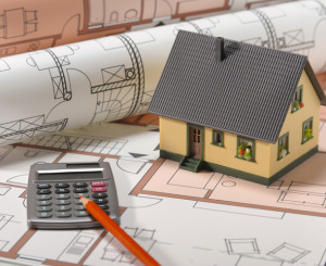 Haus mit Bauplan