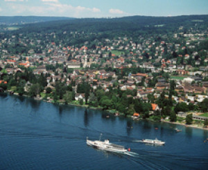 Stadt am See von oben