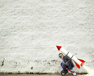 junge mit rakete