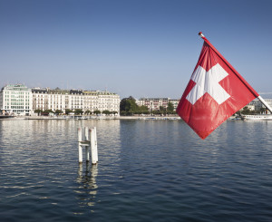 See mit schweizer Fahne