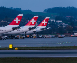 drei flugzeuge der swiss